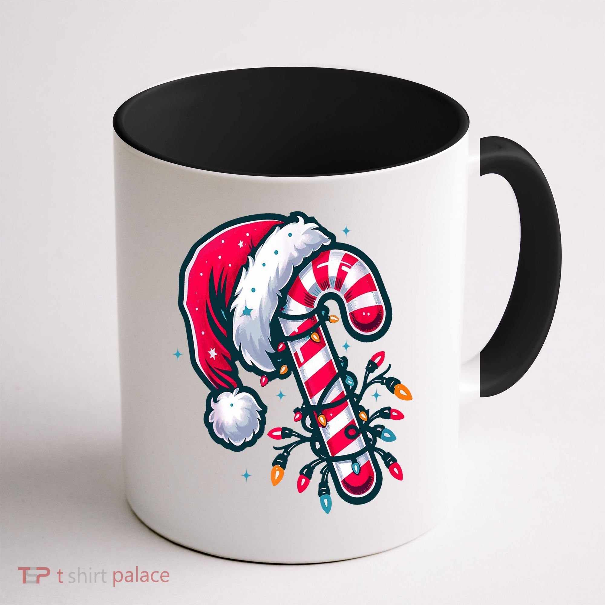 Candy Cane Christmas Lights Holiday Coffee Mug