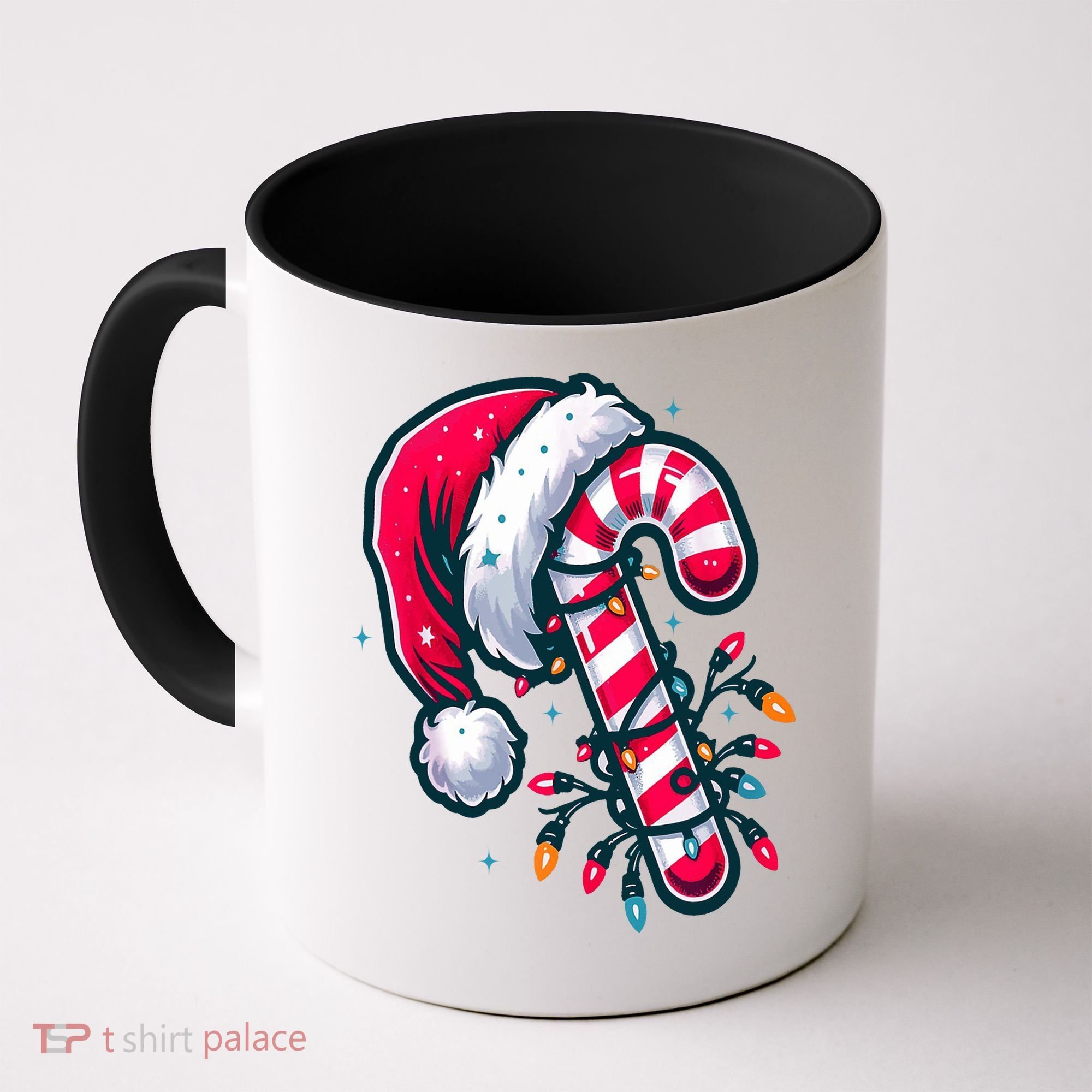 Candy Cane Christmas Lights Holiday Coffee Mug