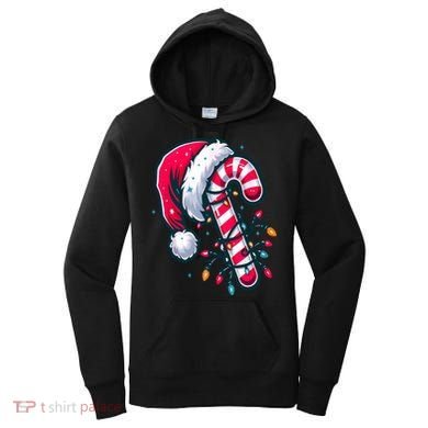 Candy Cane Christmas Lights Holiday Women's Hoodie