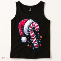 Candy Cane Christmas Lights Holiday Tank Top thumb 2