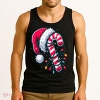 Candy Cane Christmas Lights Holiday Tank Top thumb 3
