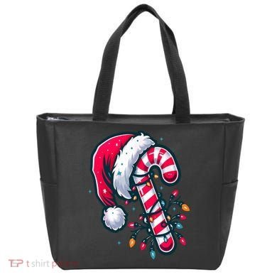 Candy Cane Christmas Lights Holiday Tote Bag