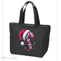 Candy Cane Christmas Lights Holiday Tote Bag thumb 3