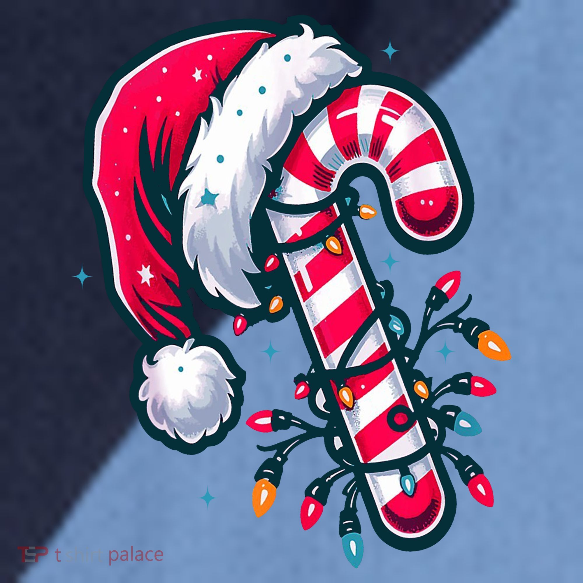 Candy Cane Christmas Lights Holiday Raglan Baseball Sleeve Shirt