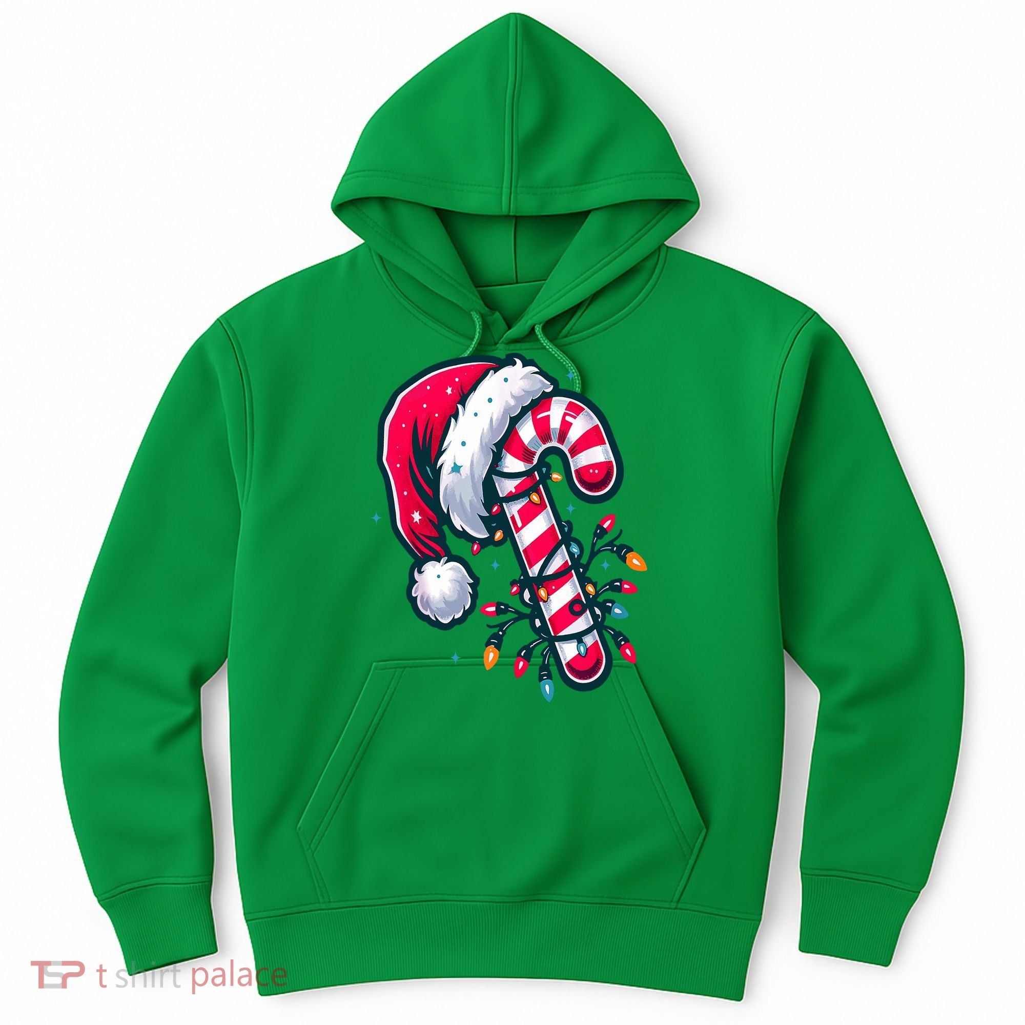 Candy Cane Christmas Lights Holiday Hoodie
