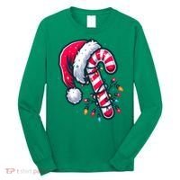 Candy Cane Christmas Lights Holiday Long Sleeve Shirt thumb 0