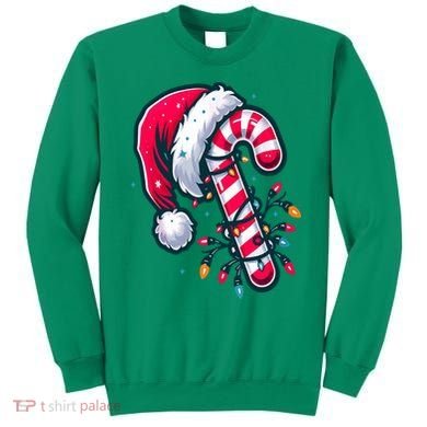 Candy Cane Christmas Lights Holiday Sweatshirt