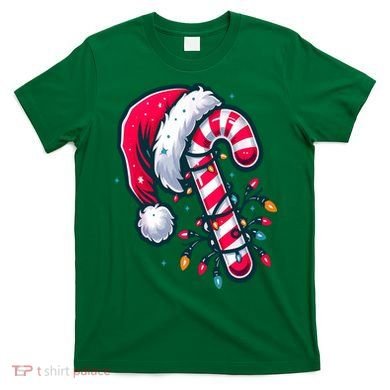 Candy Cane Christmas Lights Holiday T-Shirt