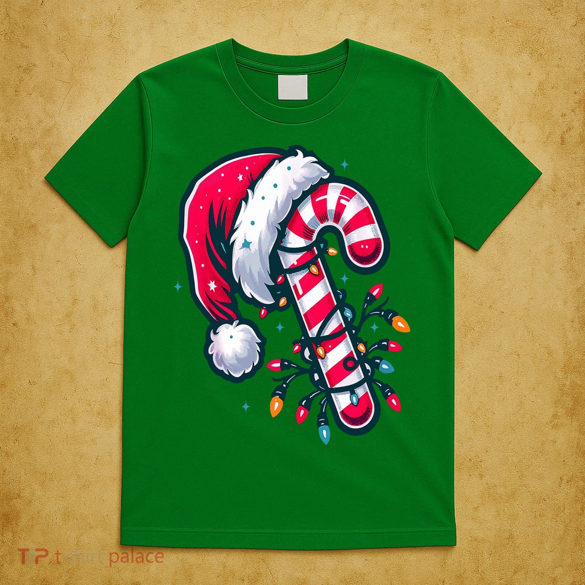 Candy Cane Christmas Lights Holiday T-Shirt