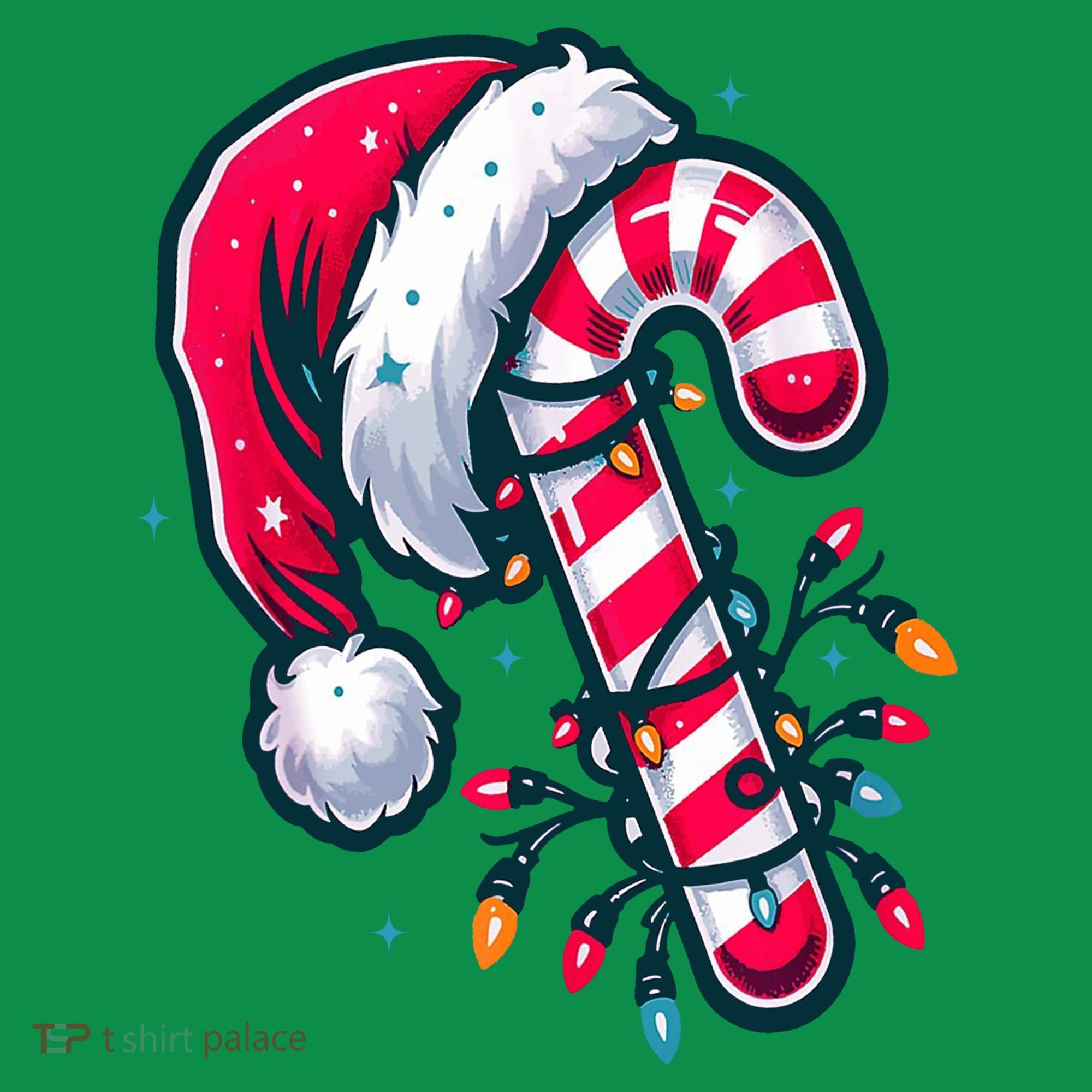 Candy Cane Christmas Lights Holiday Button