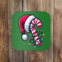 Candy Cane Christmas Lights Holiday Coaster thumb 0