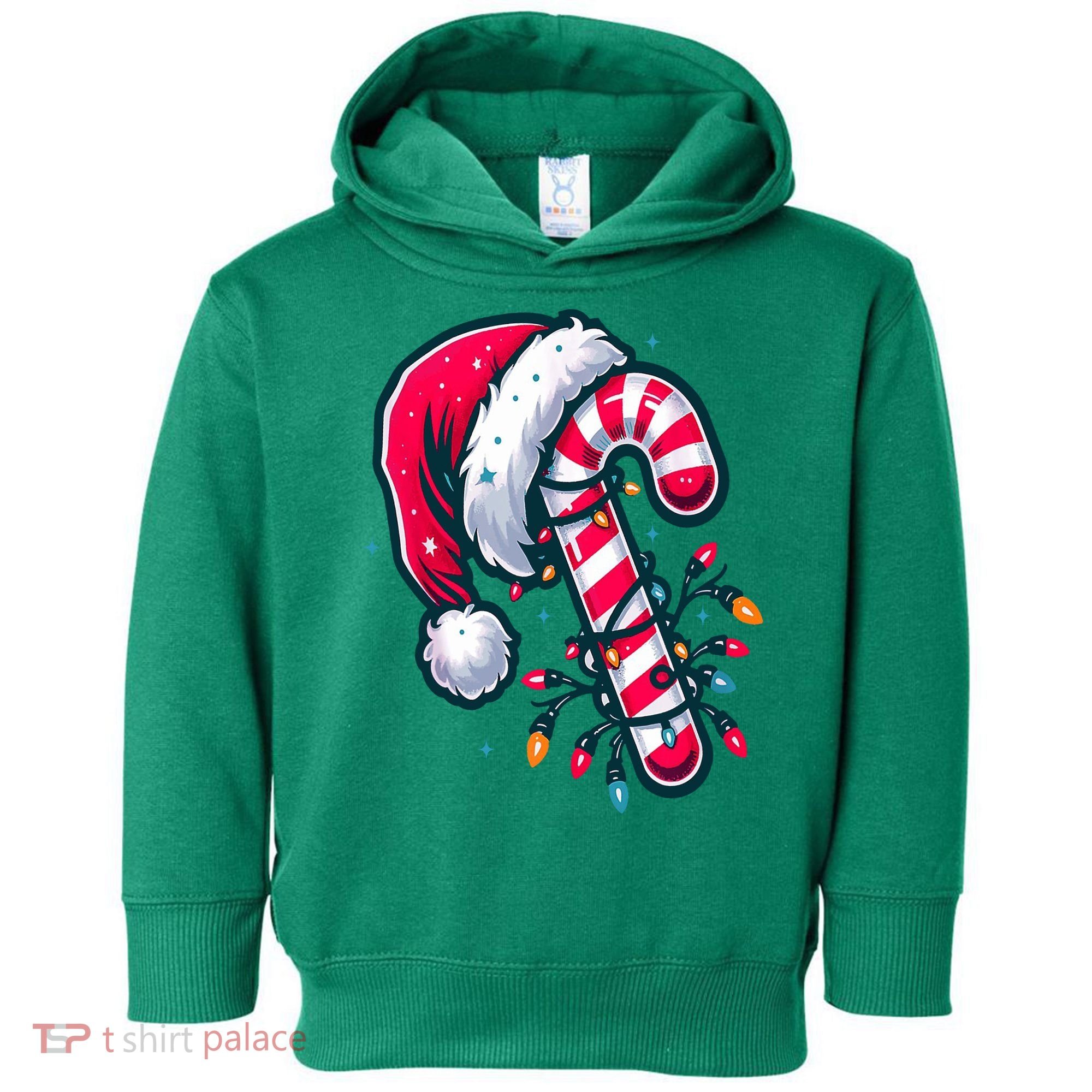 Candy Cane Christmas Lights Holiday Toddler Hoodie