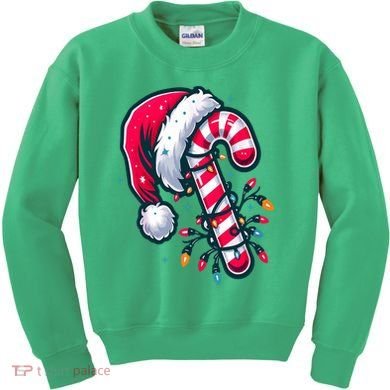 Candy Cane Christmas Lights Holiday Kids Sweatshirt