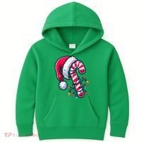 Candy Cane Christmas Lights Holiday Kids Hoodie thumb 0