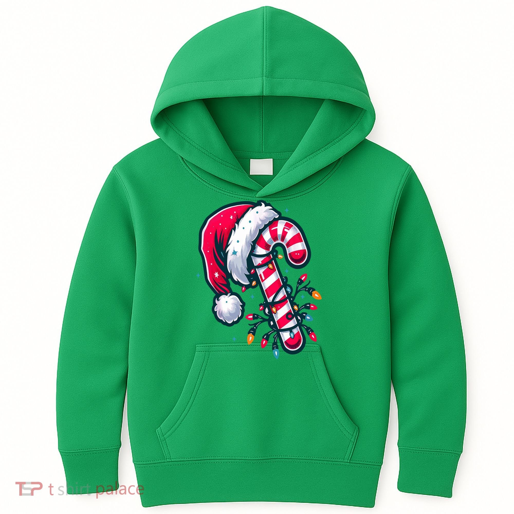 Candy Cane Christmas Lights Holiday Kids Hoodie