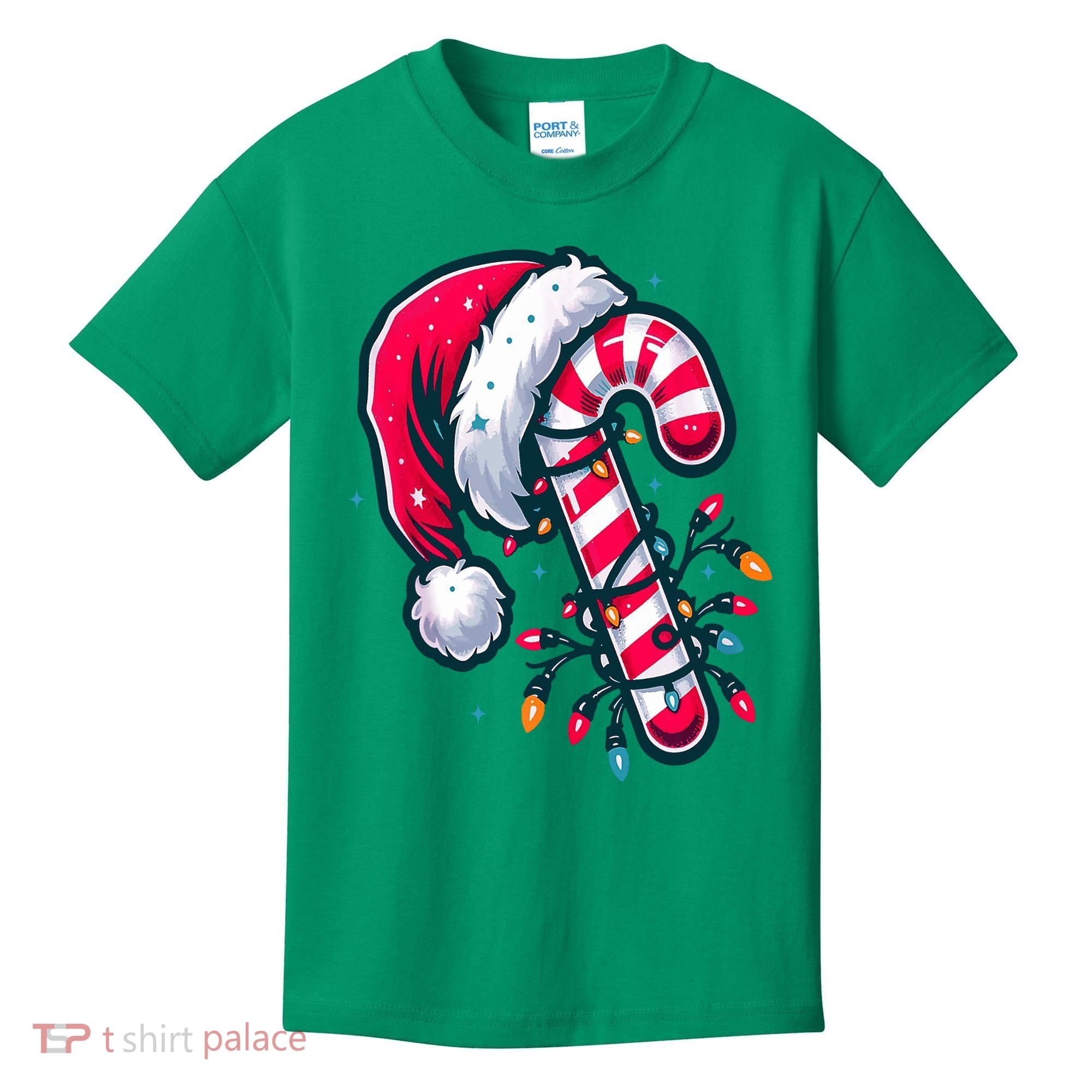 Candy Cane Christmas Lights Holiday Kids T-Shirt
