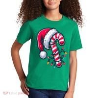 Candy Cane Christmas Lights Holiday Kids T-Shirt thumb 2