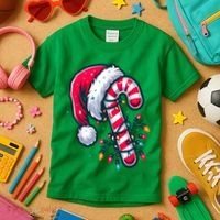 Candy Cane Christmas Lights Holiday Kids T-Shirt thumb 3