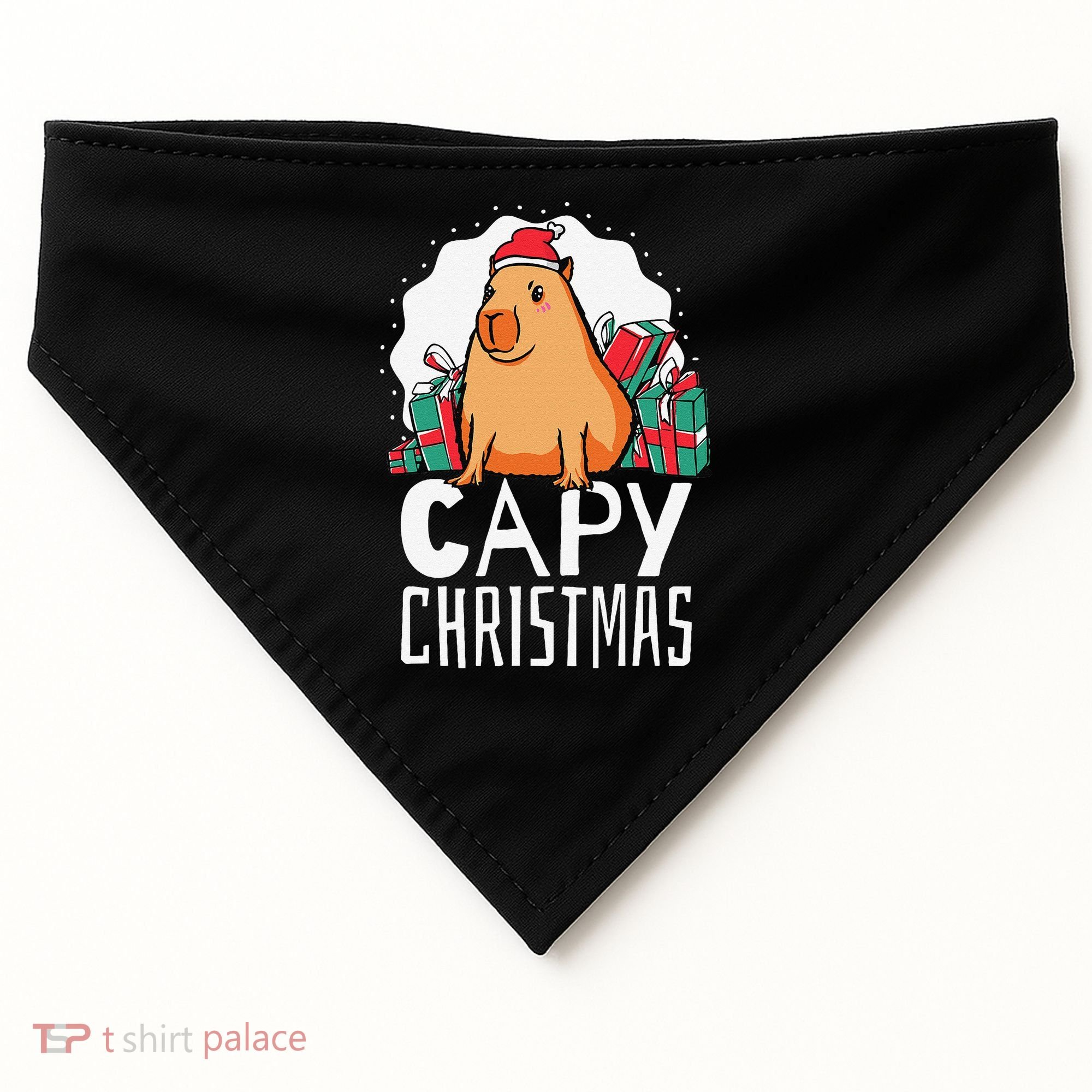 Capy Christmas Capybara USA-Made Doggie Bandana