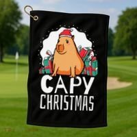 Capy Christmas Capybara Golf Towel thumb 1