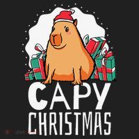 Capy Christmas Capybara Golf Towel thumb 3