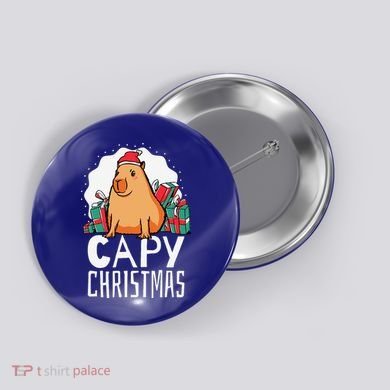 Capy Christmas Capybara Button