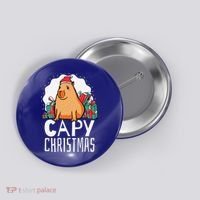 Capy Christmas Capybara Button thumb 0