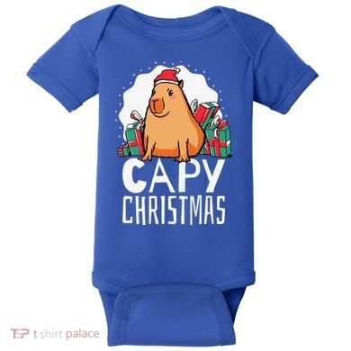 Capy Christmas Capybara Baby Bodysuit