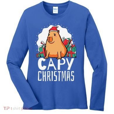 Capy Christmas Capybara Women's Long Sleeve Shirt
