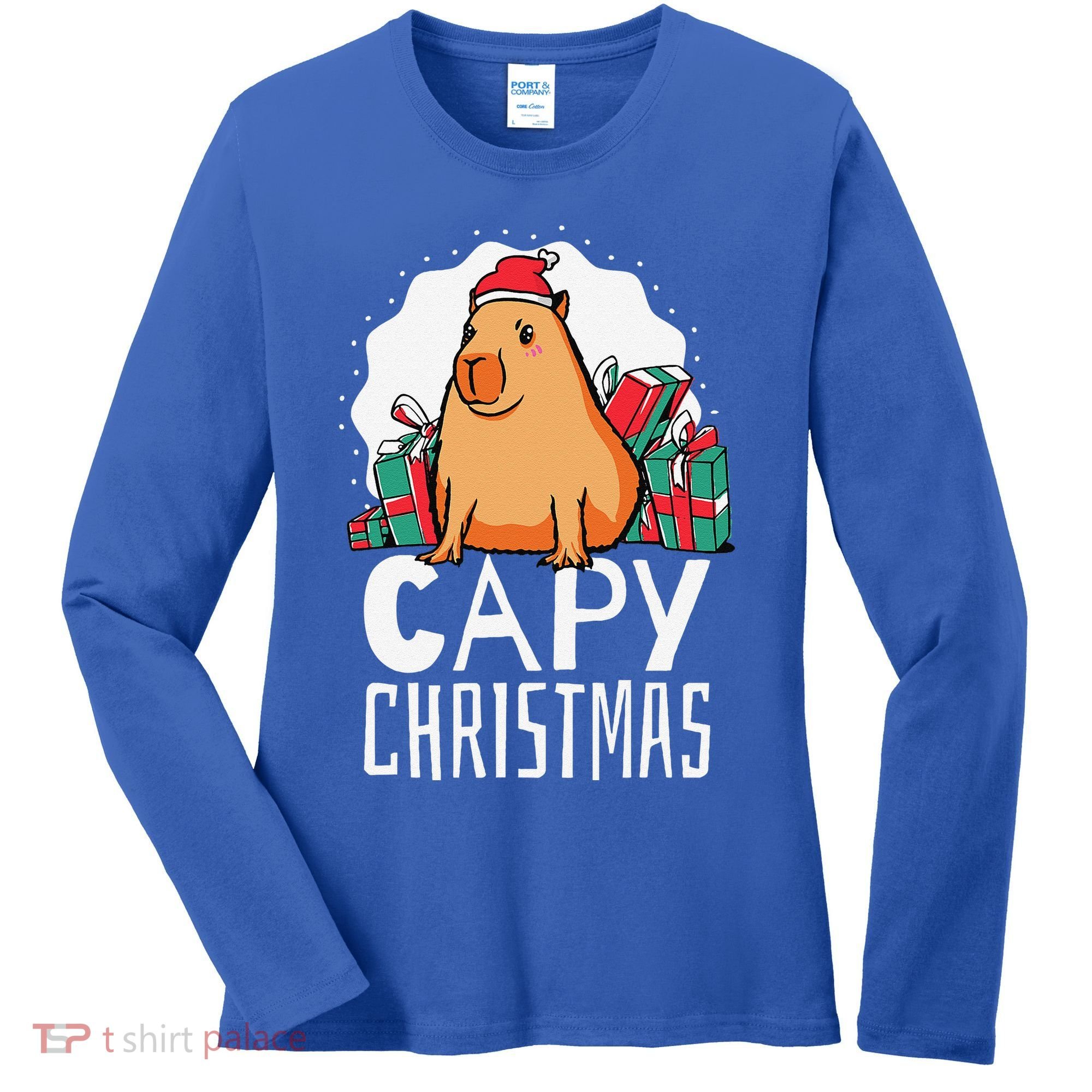 Capy Christmas Capybara Women's Long Sleeve Shirt