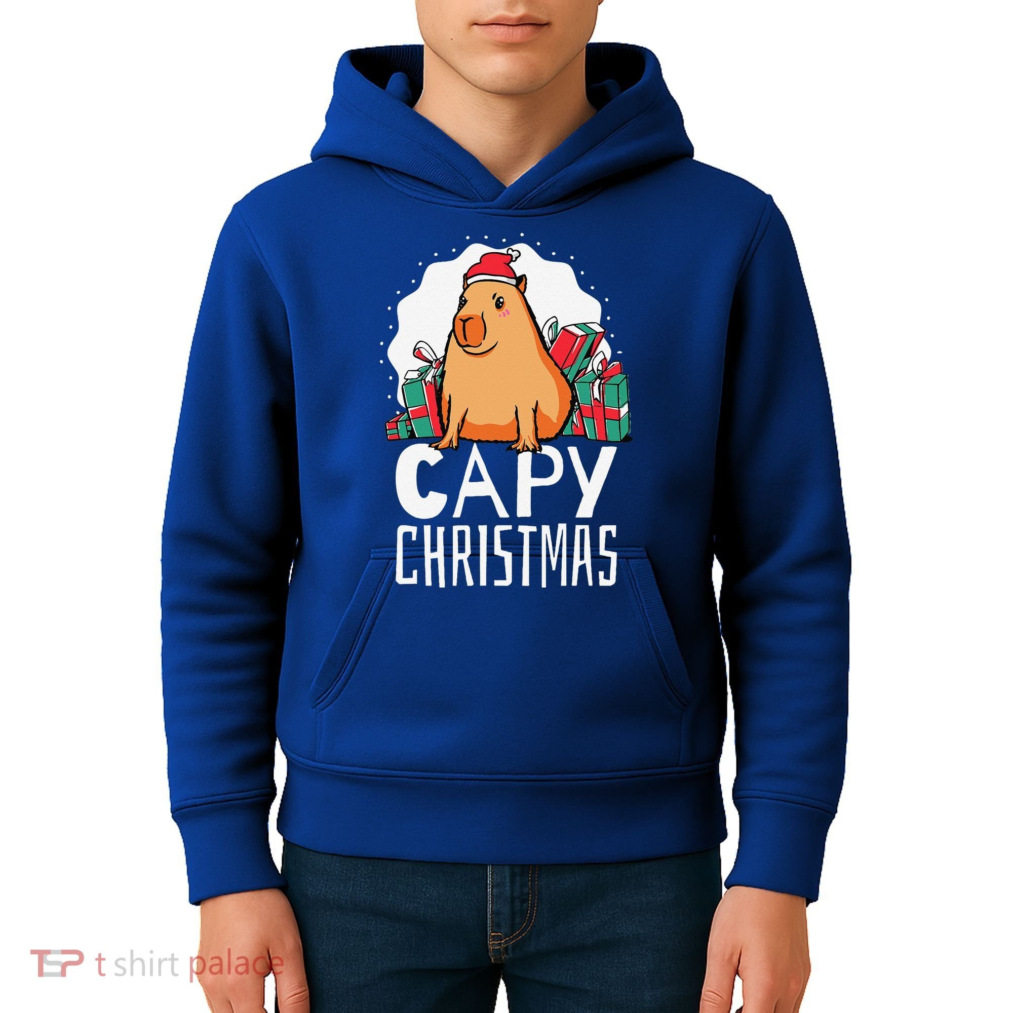 Capy Christmas Capybara Kids Hoodie