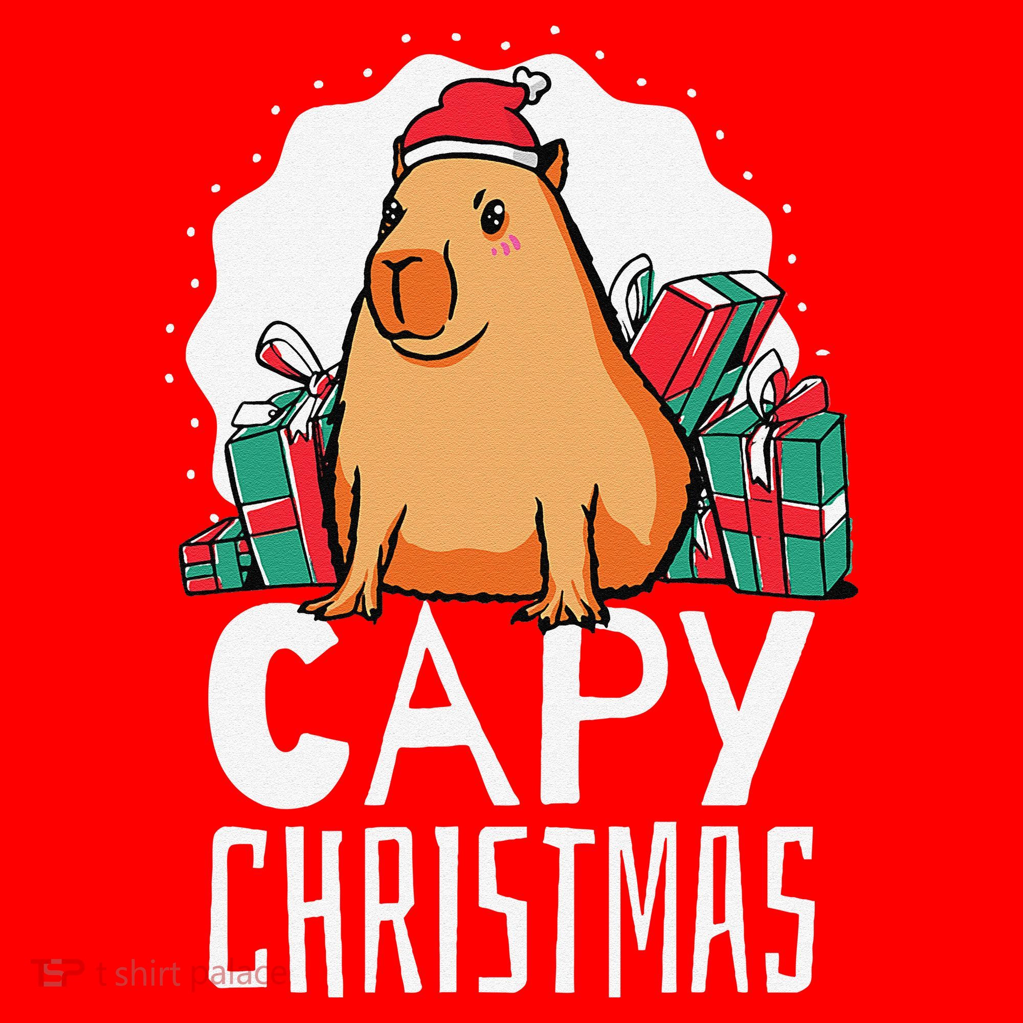 Capy Christmas Capybara Santa Hat