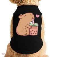Cute Capybara Drink Boba Tea Capybaras Lover Doggie Tank thumb 0