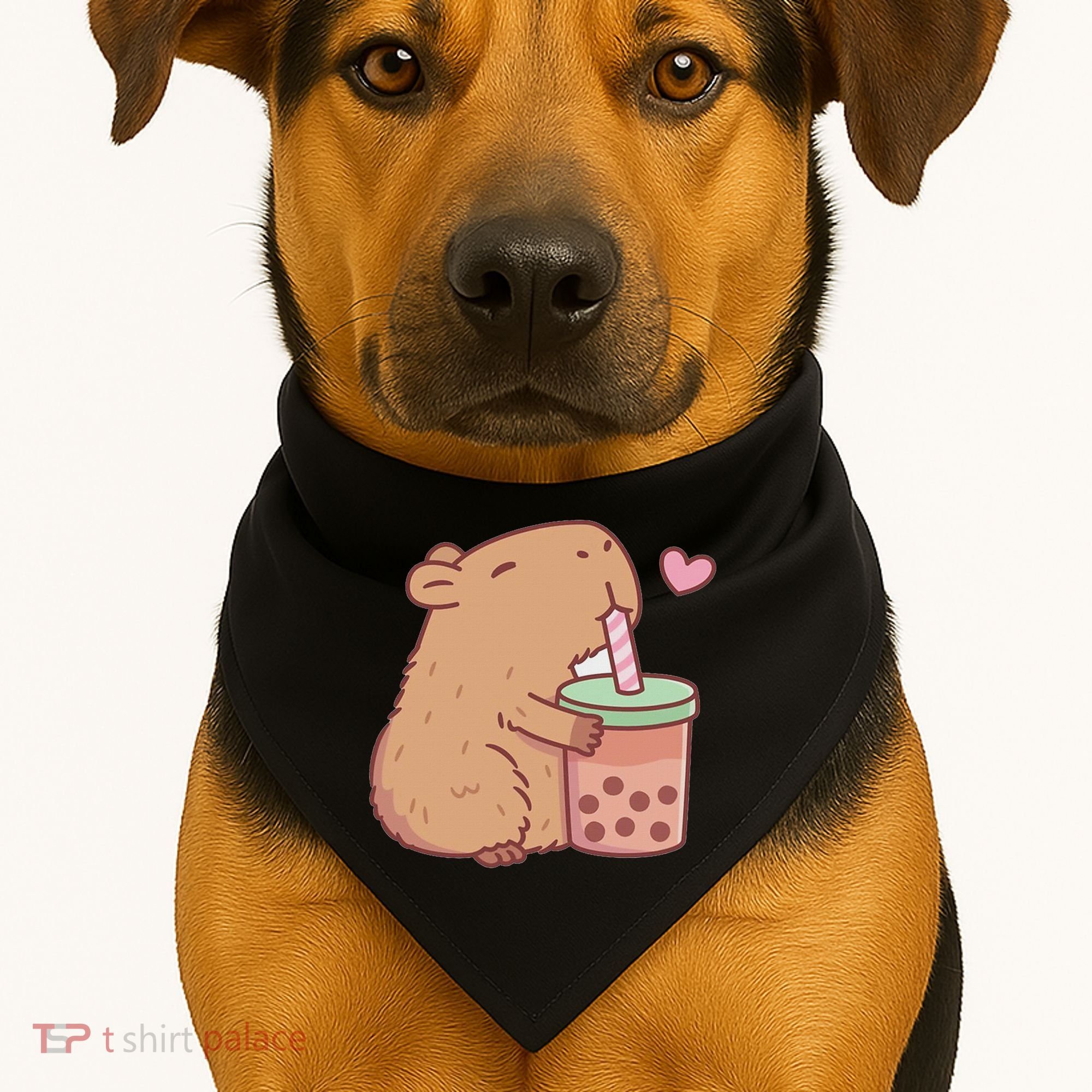 Cute Capybara Drink Boba Tea Capybaras Lover USA-Made Doggie Bandana