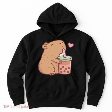 Cute Capybara Drink Boba Tea Capybaras Lover Hoodie
