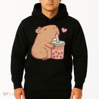 Cute Capybara Drink Boba Tea Capybaras Lover Hoodie thumb 2
