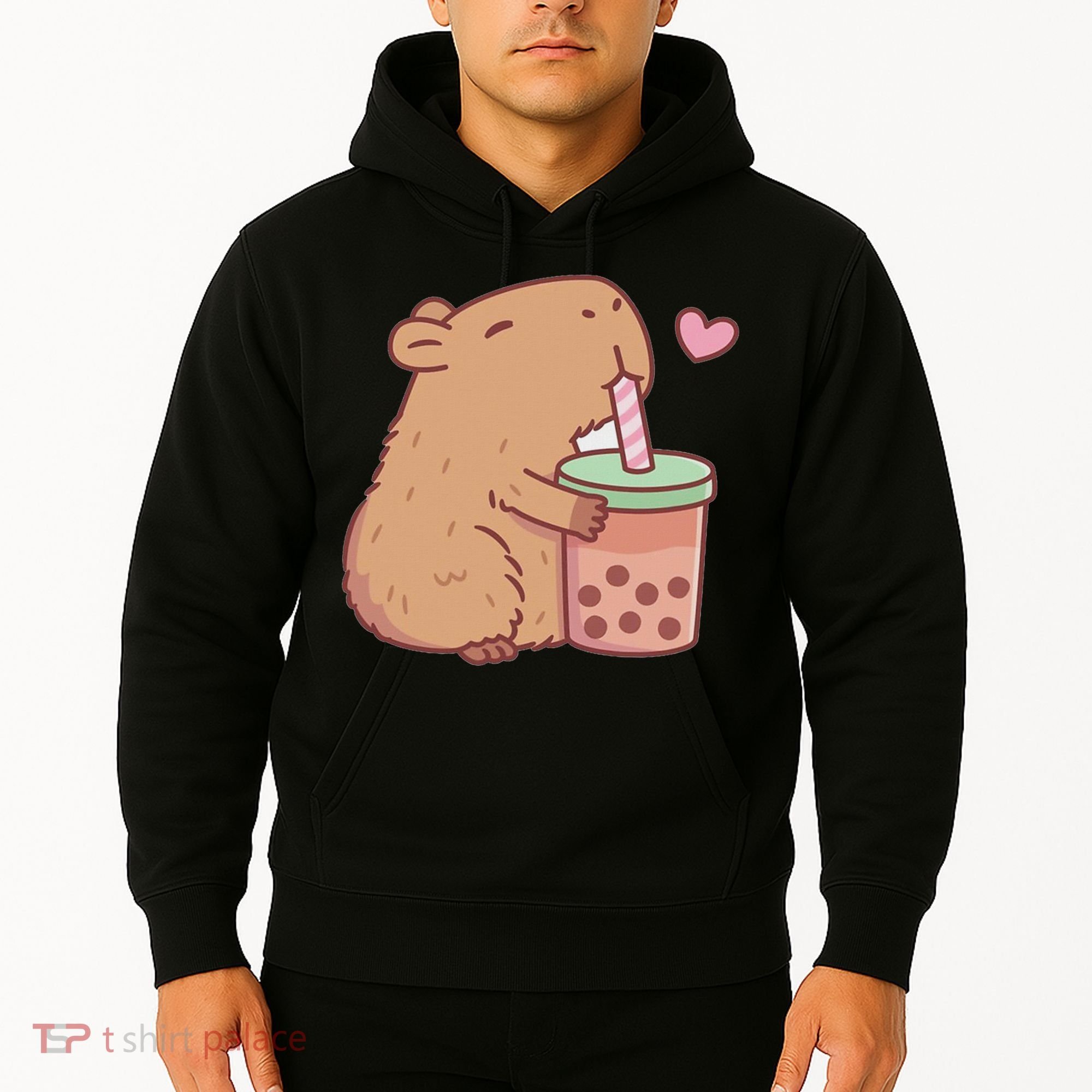 Cute Capybara Drink Boba Tea Capybaras Lover Hoodie