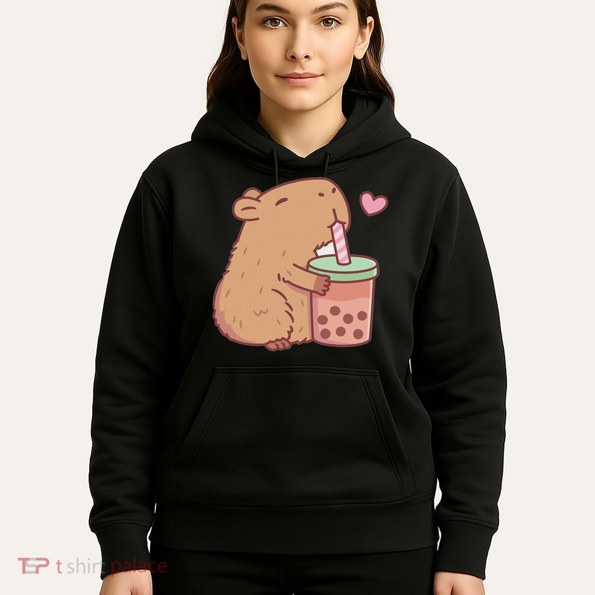 Cute Capybara Drink Boba Tea Capybaras Lover Hoodie
