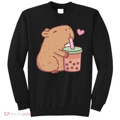 Cute Capybara Drink Boba Tea Capybaras Lover Sweatshirt