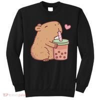 Cute Capybara Drink Boba Tea Capybaras Lover Sweatshirt thumb 0
