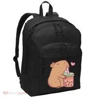 Cute Capybara Drink Boba Tea Capybaras Lover Port Authority Basic Backpack thumb 0