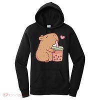 Cute Capybara Drink Boba Tea Capybaras Lover Women's Hoodie thumb 0