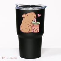 Cute Capybara Drink Boba Tea Capybaras Lover Tumbler thumb 0