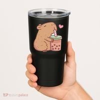 Cute Capybara Drink Boba Tea Capybaras Lover Tumbler thumb 2