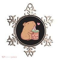 Cute Capybara Drink Boba Tea Capybaras Lover Ornament thumb 0