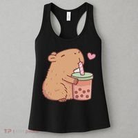 Cute Capybara Drink Boba Tea Capybaras Lover Women's Tank Top thumb 3