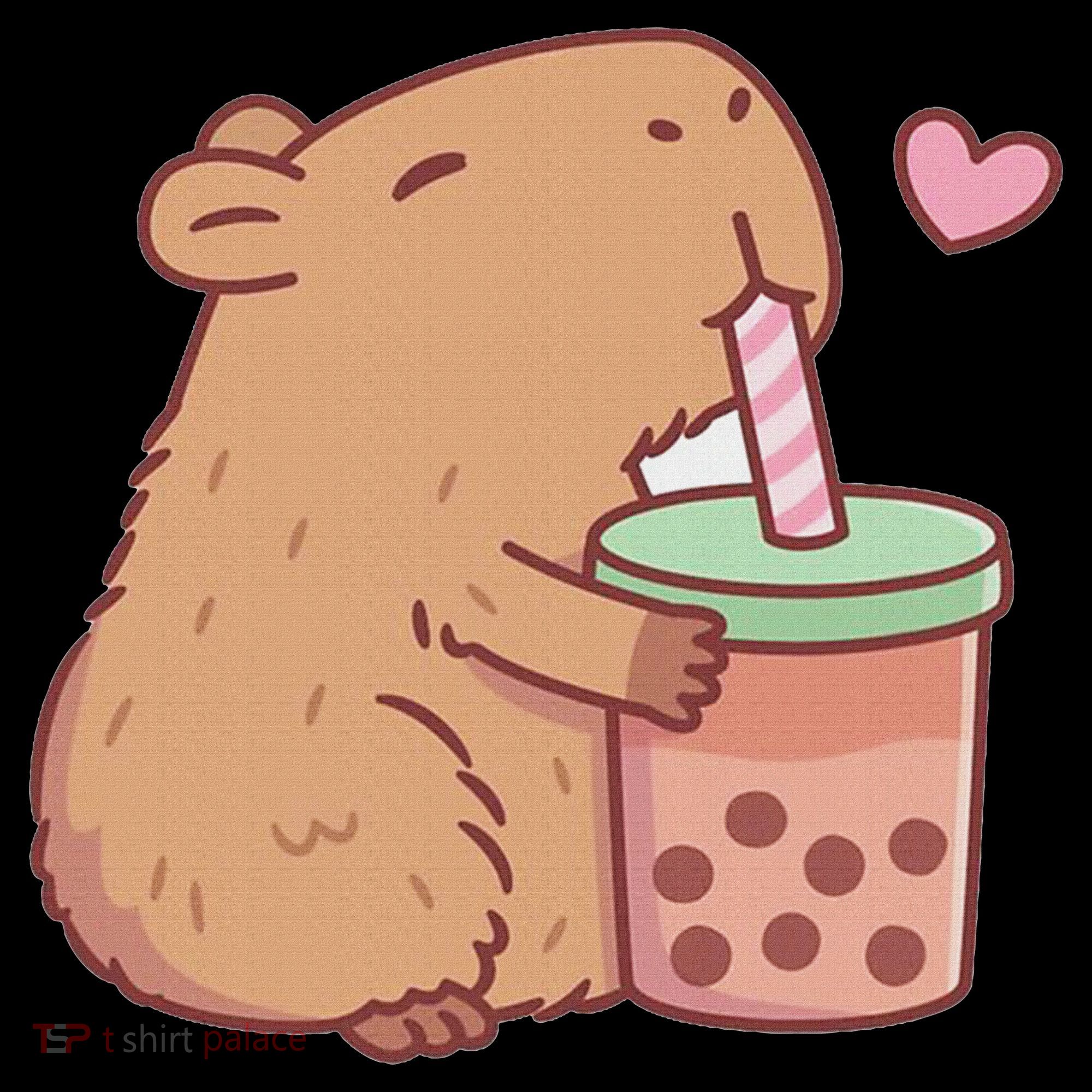 Cute Capybara Drink Boba Tea Capybaras Lover Women's Tank Top