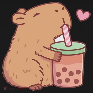 Cute Capybara Drink Boba Tea Capybaras Lover Toddler Hoodie