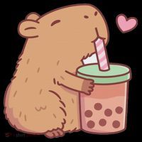 Cute Capybara Drink Boba Tea Capybaras Lover Toddler Hoodie thumb 2