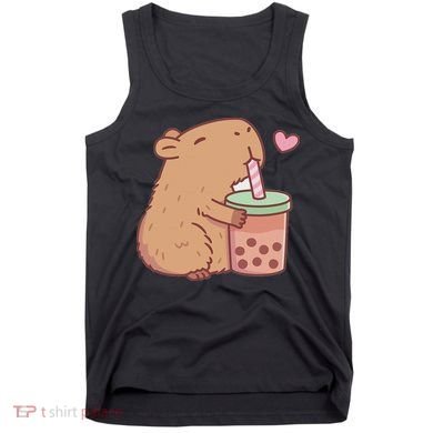 Cute Capybara Drink Boba Tea Capybaras Lover Tank Top